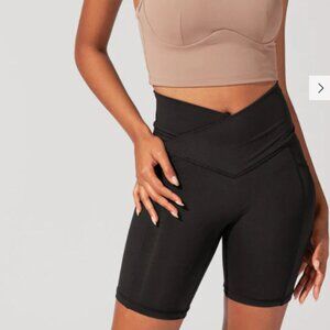 Popflex Active Crisscross Hourglass® Biker Short - Black Size Large